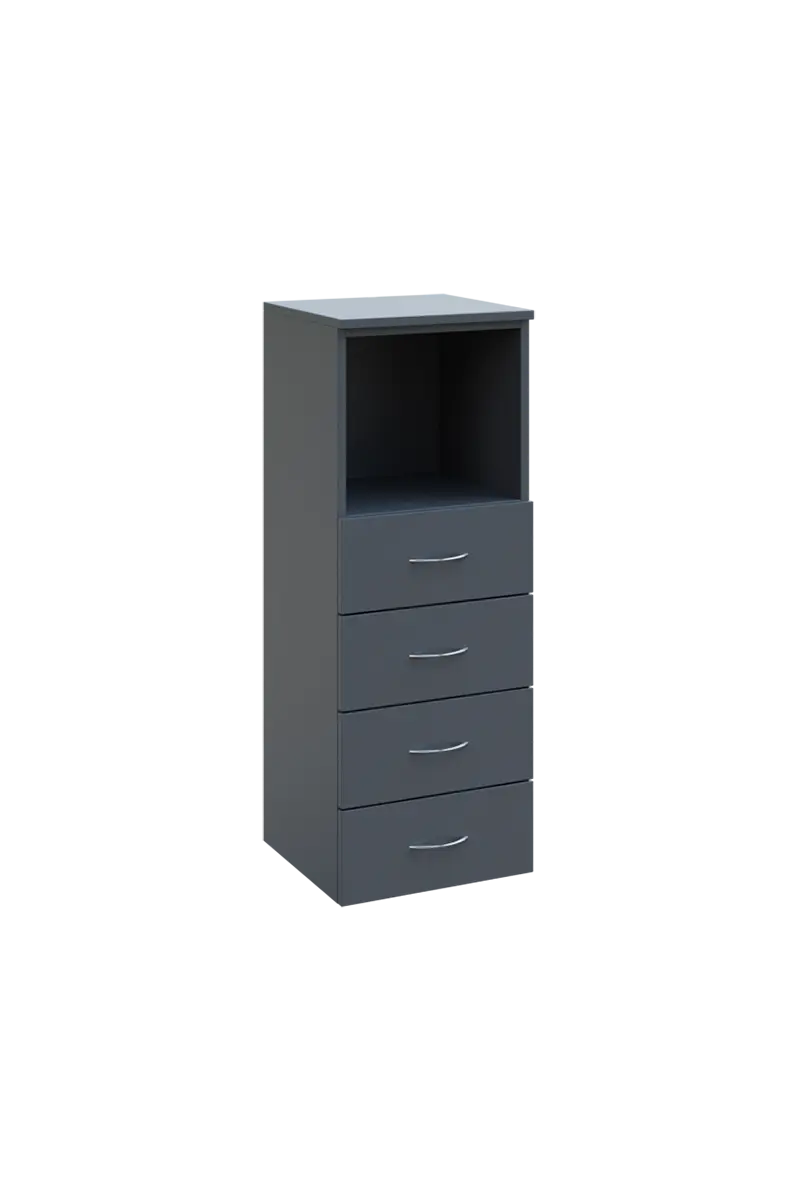 N 3 - 44ZN kancelářská skříň, 4-zásuvková/nika, 1100x400x400, antracit